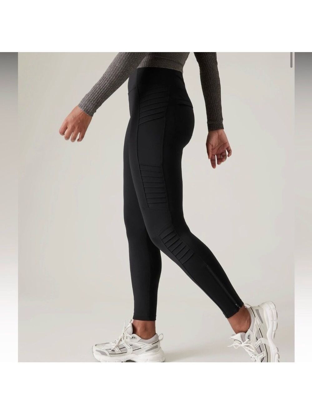 Athleta Women’s Delancey Moto Tight Black Size Small - Picture 10 of 13